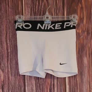 Nike Pro White Athletic Shorts
